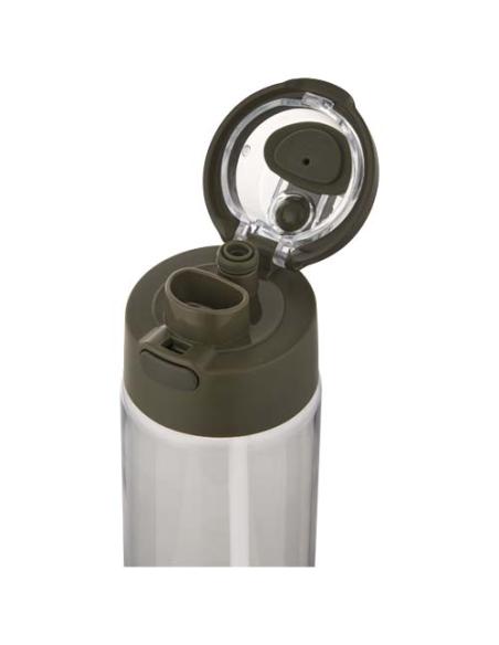 Botella de agua Theron de 700 ml de plástico reciclado RCS con tapa de doble función y pajita abatible N46059001