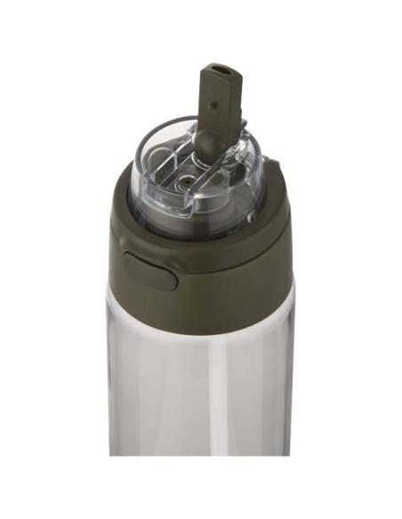 Botella de agua Theron de 700 ml de plástico reciclado RCS con tapa de doble función y pajita abatible N46059001