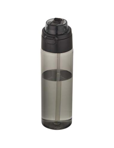 Botella de agua Theron de 700 ml de plástico reciclado RCS con tapa de doble función y pajita abatible N09059001