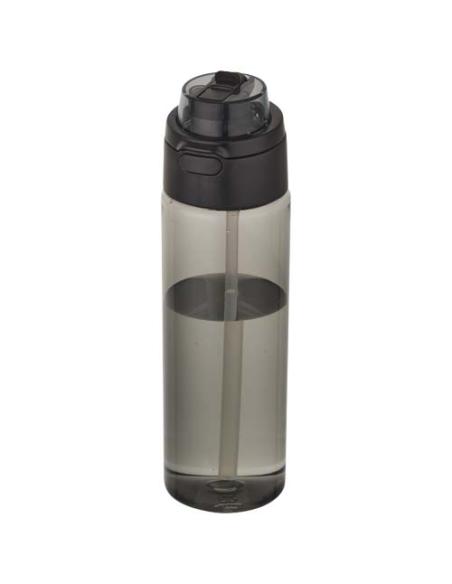 Botella de agua Theron de 700 ml de plástico reciclado RCS con tapa de doble función y pajita abatible N09059001