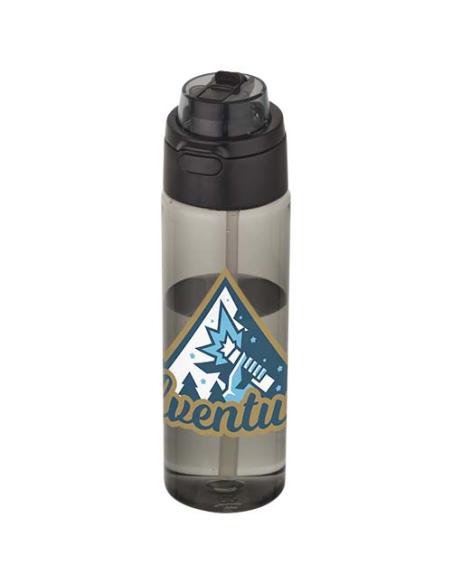 Botella de agua Theron de 700 ml de plástico reciclado RCS con tapa de doble función y pajita abatible N09059001