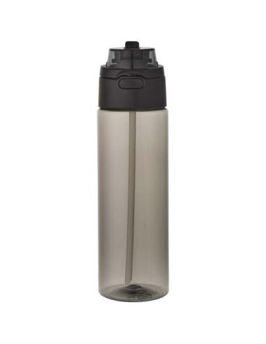 Botella de agua Theron de 700 ml de plástico reciclado RCS con tapa de doble función y pajita abatible N09059001