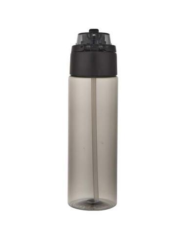Botella de agua Theron de 700 ml de plástico reciclado RCS con tapa de doble función y pajita abatible N09059001