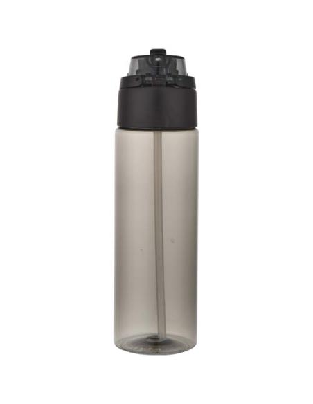 Botella de agua Theron de 700 ml de plástico reciclado RCS con tapa de doble función y pajita abatible N09059001