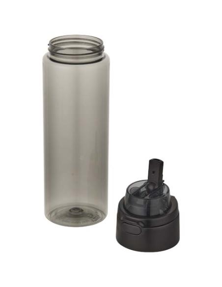 Botella de agua Theron de 700 ml de plástico reciclado RCS con tapa de doble función y pajita abatible N09059001
