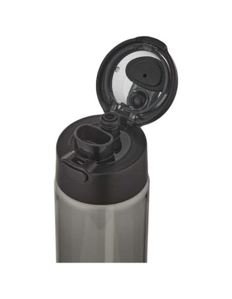 Botella de agua Theron de 700 ml de plástico reciclado RCS con tapa de doble función y pajita abatible N09059001