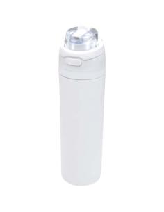 Botella de agua Theron de 800 ml de acero inoxidable de pared simple reciclado (RCS), con tapa de doble función y pajita abat N1
