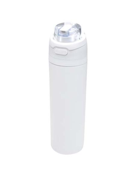 Botella de agua Theron de 800 ml de acero inoxidable de pared simple reciclado (RCS), con tapa de doble función y pajita abat N1