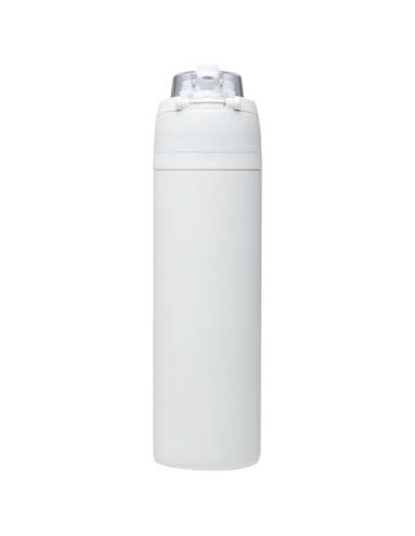 Botella de agua Theron de 800 ml de acero inoxidable de pared simple reciclado (RCS), con tapa de doble función y pajita abat N1