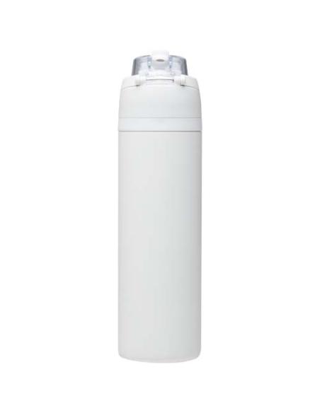 Botella de agua Theron de 800 ml de acero inoxidable de pared simple reciclado (RCS), con tapa de doble función y pajita abat N1