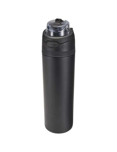 Botella de agua Theron de 800 ml de acero inoxidable de pared simple reciclado (RCS), con tapa de doble función y pajita abat N0