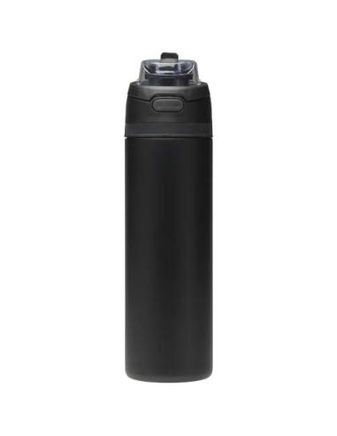 Botella de agua Theron de 800 ml de acero inoxidable de pared simple reciclado (RCS), con tapa de doble función y pajita abat N0