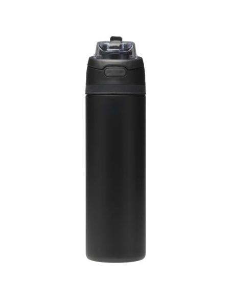Botella de agua Theron de 800 ml de acero inoxidable de pared simple reciclado (RCS), con tapa de doble función y pajita abat N0