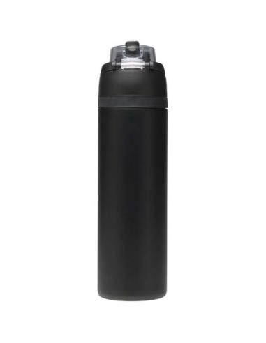 Botella de agua Theron de 800 ml de acero inoxidable de pared simple reciclado (RCS), con tapa de doble función y pajita abat N0