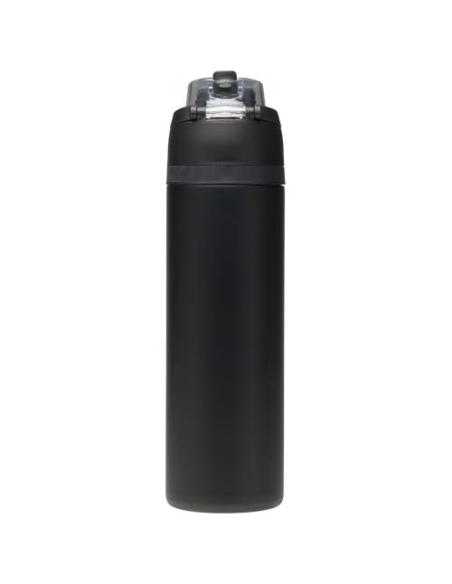 Botella de agua Theron de 800 ml de acero inoxidable de pared simple reciclado (RCS), con tapa de doble función y pajita abat N0