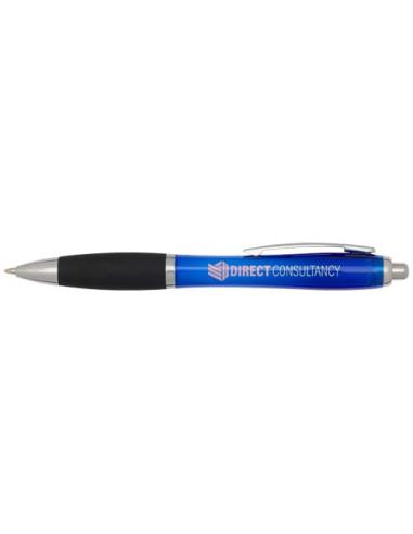 Bolígrafo de plástico reciclado con certificado RCS, cuerpo de color y empuñadura negra (tinta negra) Nash N35844601