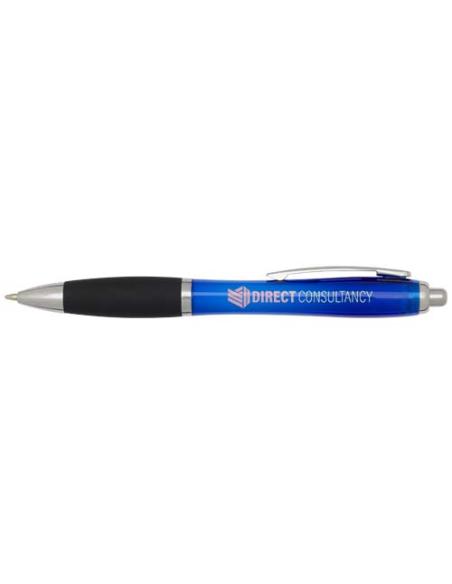 Bolígrafo de plástico reciclado con certificado RCS, cuerpo de color y empuñadura negra (tinta negra) Nash N35844601