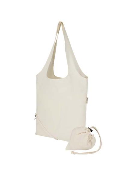 Bolsa de tela de algodón reciclada GRS «Madras Blend», 140 g/m², plegable, 7 l N60508021