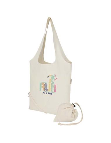 Bolsa de tela de algodón reciclada GRS «Madras Blend», 140 g/m², plegable, 7 l N60508021