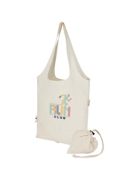 Bolsa de tela de algodón reciclada GRS «Madras Blend», 140 g/m², plegable, 7 l N60508021