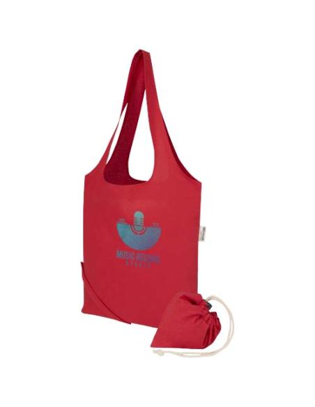 Bolsa de tela de algodón reciclada GRS «Madras Blend», 140 g/m², plegable, 7 l N12508021