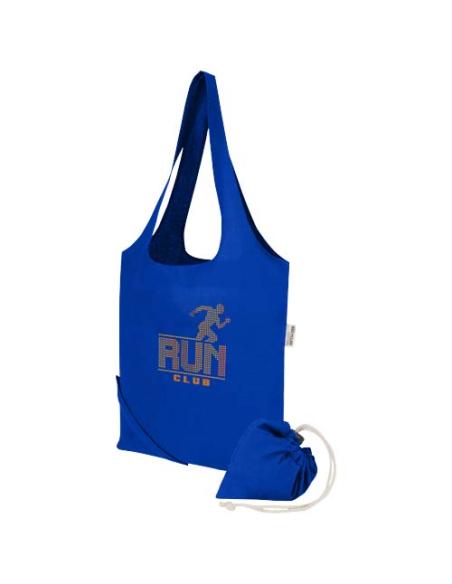 Bolsa de tela de algodón reciclada GRS «Madras Blend», 140 g/m², plegable, 7 l N35508021