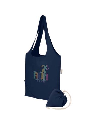 Bolsa de tela de algodón reciclada GRS «Madras Blend», 140 g/m², plegable, 7 l N55508021