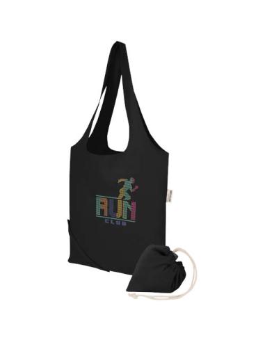 Bolsa de tela de algodón reciclada GRS «Madras Blend», 140 g/m², plegable, 7 l N09508021