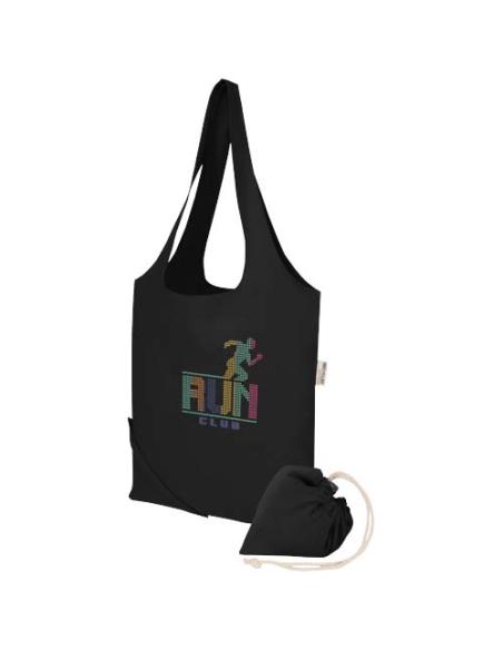 Bolsa de tela de algodón reciclada GRS «Madras Blend», 140 g/m², plegable, 7 l N09508021