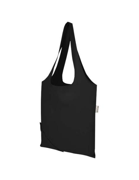 Bolsa de tela de algodón reciclada GRS «Madras Blend», 140 g/m², plegable, 7 l N09508021