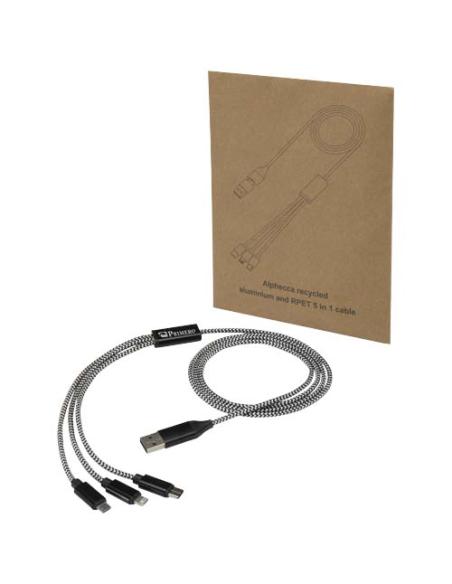 Cable de carga 5 en 1 de aluminio reciclado y RPET de Alphecca N09294421