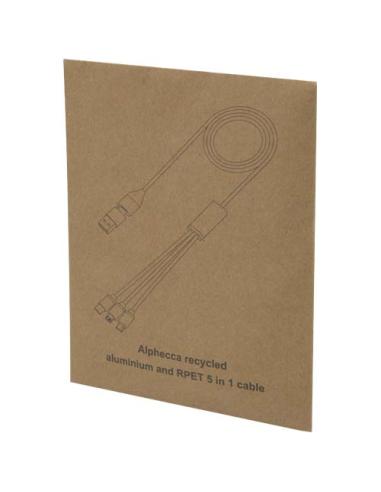 Cable de carga 5 en 1 de aluminio reciclado y RPET de Alphecca N09294421
