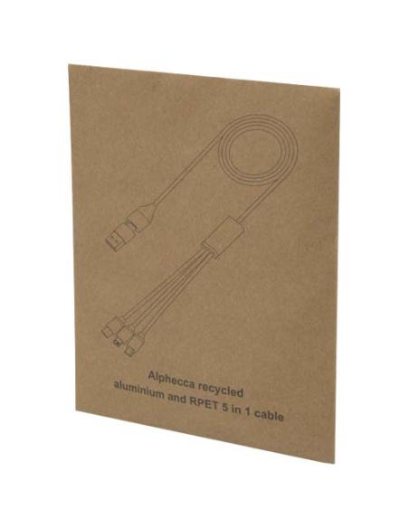 Cable de carga 5 en 1 de aluminio reciclado y RPET de Alphecca N09294421