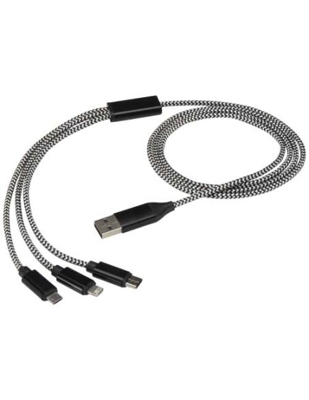 Cable de carga 5 en 1 de aluminio reciclado y RPET de Alphecca N09294421