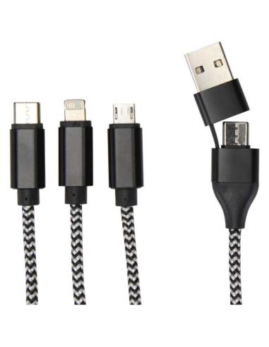 Cable de carga 5 en 1 de aluminio reciclado y RPET de Alphecca N09294421