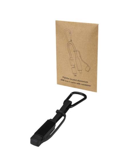 Cable de carga Algieba de 65 W, 5 en 1, de aluminio reciclado con mosquetón N09794421