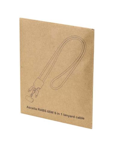 Cable de carga con cordón de plástico reciclado Ion 65 W 5 en 1 N10325421