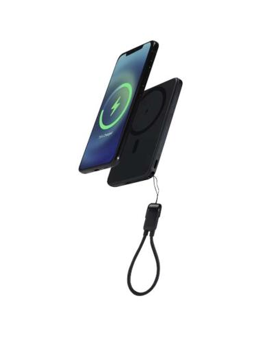 Batería externa magnética SMART de 5000 mAh fabricada con plástico reciclado y con cordón N09925421