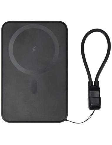 Batería externa magnética SMART de 5000 mAh fabricada con plástico reciclado y con cordón N09925421