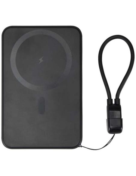 Batería externa magnética SMART de 5000 mAh fabricada con plástico reciclado y con cordón N09925421