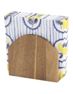 Servilletero de madera de acacia con un toque encantador N17115621