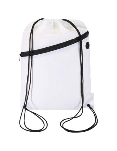 Bolsa con cordón Oriole de RPET con bolsillo frontal con cremallera, 5 l N10541031