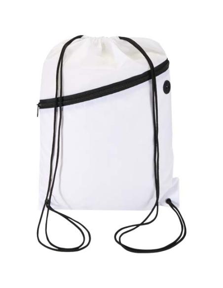 Bolsa con cordón Oriole de RPET con bolsillo frontal con cremallera, 5 l N10541031