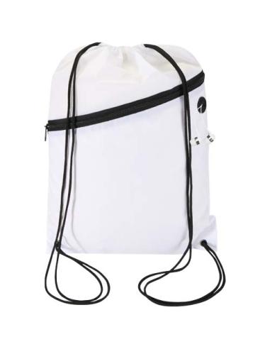 Bolsa con cordón Oriole de RPET con bolsillo frontal con cremallera, 5 l N10541031