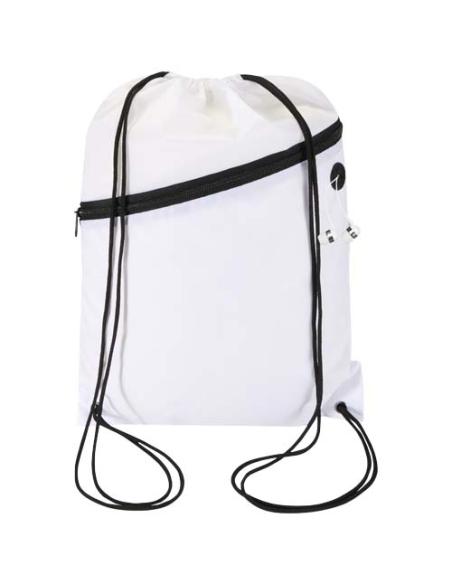 Bolsa con cordón Oriole de RPET con bolsillo frontal con cremallera, 5 l N10541031
