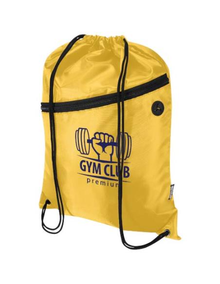 Bolsa con cordón Oriole de RPET con bolsillo frontal con cremallera, 5 l N11541031