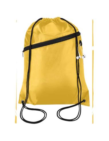 Bolsa con cordón Oriole de RPET con bolsillo frontal con cremallera, 5 l N11541031