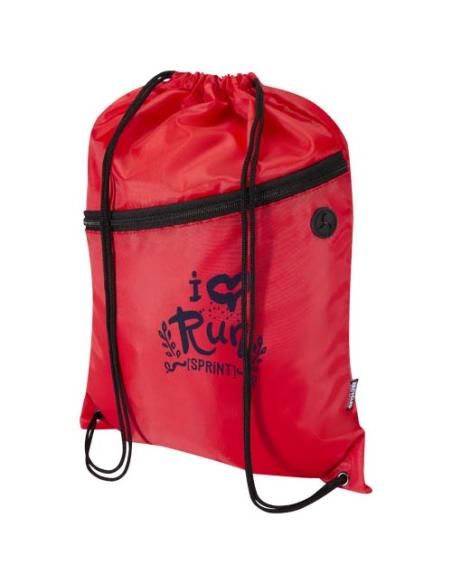 Bolsa con cordón Oriole de RPET con bolsillo frontal con cremallera, 5 l N12541031