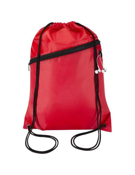 Bolsa con cordón Oriole de RPET con bolsillo frontal con cremallera, 5 l N12541031
