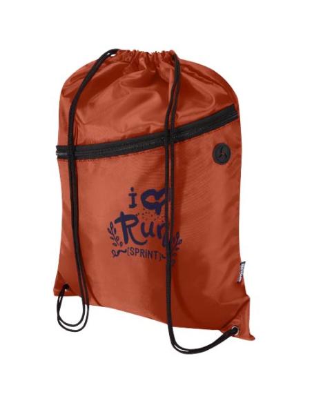 Bolsa con cordón Oriole de RPET con bolsillo frontal con cremallera, 5 l N23541031